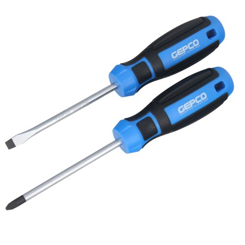 GEPCO Tournevis Set de 2 pièces fente 6 mm et PH2 100 mm de long