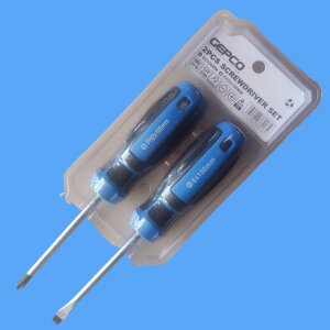 GEPCO Tournevis Set de 2 pièces fente 6 mm et PH2 100 mm de long
