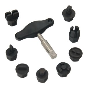 GEPCO 3/8" Set speciale per tappi di scarico olio in plastica 9 pezzi per Ford VAG BMW