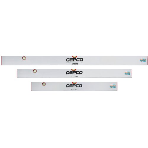 GEPCO Regla de Albañil 3 uds Set 100-120-150 cm Alu 2 Niveles