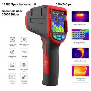GEPCO IR Wärmebildkamera Infrarotkamera -20 bis 400°C 320x240 2.4" TFT LCD 16GB