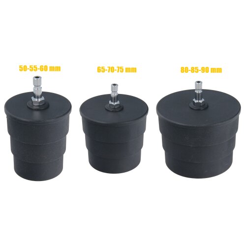 Prüf Adapter mit Größe 50-55-60 / 65-70-75 / 80-85-90 mm Turbo Ansaugluft Tester