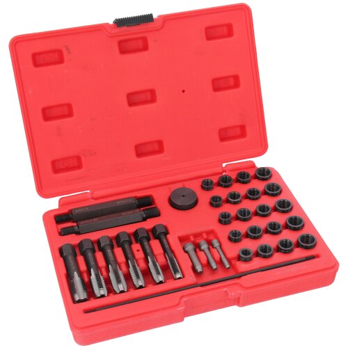 GEPCO Bougie de Préchauffage Réparation Filetage Ensemble 33pcs Culasse M8 M10 M12 M14