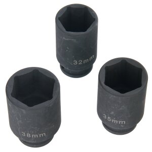 Kraft-Schlagschrauber-Nüsse 1/2" Größe: 29, 30, 31, 32, 33, 34, 35, 36 und 38 mm