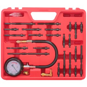 Engine Compression Test Kit Tool Petrol & Diesel Glow Spark Injector Adaptors 