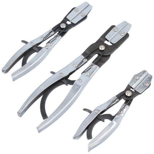 Schlauchklemmen-Zange Set 3 x Schlauch-Klemmzangen Satz aus METALL Abklemmzange
