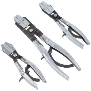 Schlauchklemmen-Zange Set 3 x Schlauch-Klemmzangen Satz aus METALL Abklemmzange