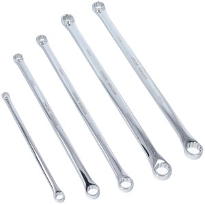 GEPCO 5-piece double ring spanner set, multi-spline 8x10 12x14 13x15 16x18 17x19 mm