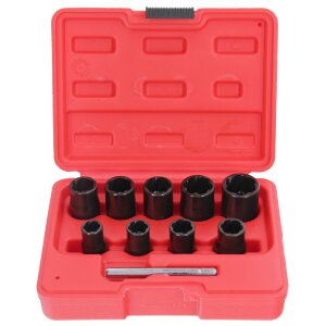 10pc Impact Twist Socket Extractor Set Remove Damaged Nut Bolt Stud 3/8" 10-19mm