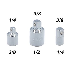 6-pezzi AdapterkitKraft-Ausführung 3/4" 1/2" 1/4" 3/8" Belastbarkeit 60-500Nm