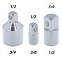 6-pcs AdapterkitKraft-Ausführung 3/4" 1/2" 1/4" 3/8" Belastbarkeit 60-500Nm