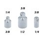 6-pcs AdapterkitKraft-Ausführung 3/4" 1/2" 1/4" 3/8" Belastbarkeit 60-500Nm