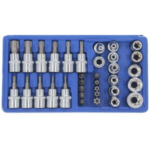 34-tlg Außen Torx Nüsse Innentorx Nuss Steckschlüssel Set Bits Werkzeug 3/8" Kfz