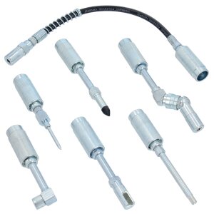 7pc Car Lube Lubing Hose Tip Assortment Tool Set Adapter Fitting Grease Gun