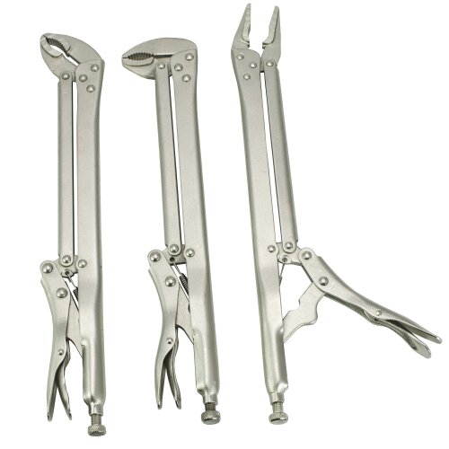 GEPCO Pliers Set Long Nose Pliers 45° 90° Clamping Pliers Welding Pliers 3-piece