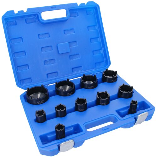 GEPCO Set especial de 11 piezas para aflojar tuercas ranuradas de 22 a 75 mm, herramienta