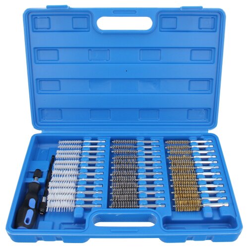 38pc Wire Brush Set Cleaning Decarbonising Injector Glow Plug Nylon Brass Steel