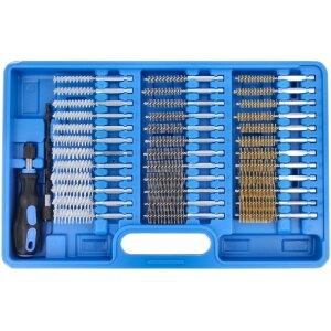 38pc Wire Brush Set Cleaning Decarbonising Injector Glow Plug Nylon Brass Steel