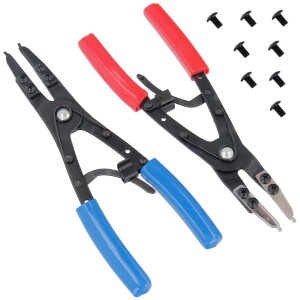 10" Circlip Pliers Snap Ring Internal External Plier with Replaceable Tips 265mm