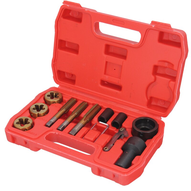 Kit Maschi E Filiere 12 Pezzi - Per Filettare Dadi E Perni Ruote Auto - Foto 2