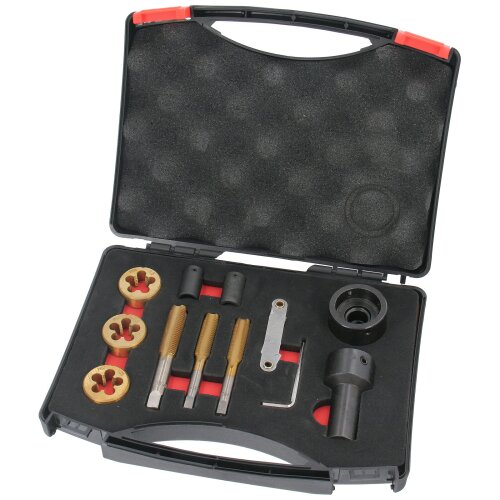 Tap & Die Set for Wheel Studs & Nuts 12 Pieces