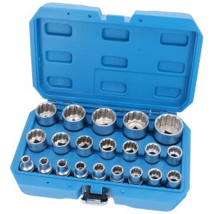 Jeu de Douilles Douze Pans 12,5 mm 1/2" 8-36 mm Fourre-Ecrou 21 Pièces Outil