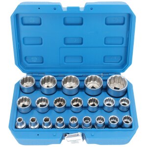 Jeu de Douilles Douze Pans 12,5 mm 1/2" 8-36 mm Fourre-Ecrou 21 Pièces Outil