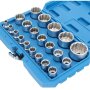 Socket Wrench Set 12-point 12.5 mm 1/2" Drive 8-36 mm 21 Pieces Hand Tool Kit