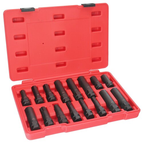 Locking Lug Nut Master Set Wheel Lock Spline Star Hex Key Removal Tool Kit 16 Pc