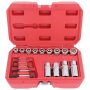 Screw and Stud Extractor Remover Set for Rounded Damaged Sockets Bolts 17 Pcs