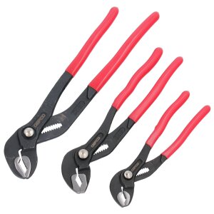 Water Pump Pliers Push Button Adjustable Set Locking Type 180 240 300 mm 3 Pcs.