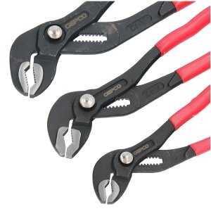 Water Pump Pliers Push Button Adjustable Set Locking Type 180 240 300 mm 3 Pcs.