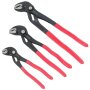 Water Pump Pliers Push Button Adjustable Set Locking Type 180 240 300 mm 3 Pcs.