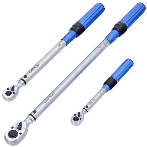 Drive Calibrated Ratchet Torque Wrench Set 1/2" + 1/4" + 3/8" 5 - 330 Nm