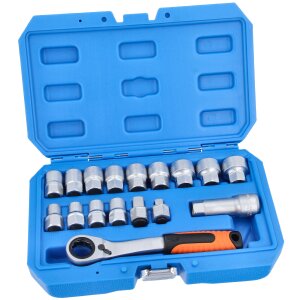 Go-Through Socket Set 10-24 mm with Reversible Ratchet 19...