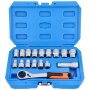 Go-Through Socket Set 10-24 mm with Reversible Ratchet 19 mm 3/8" 1/2" 17 pcs.