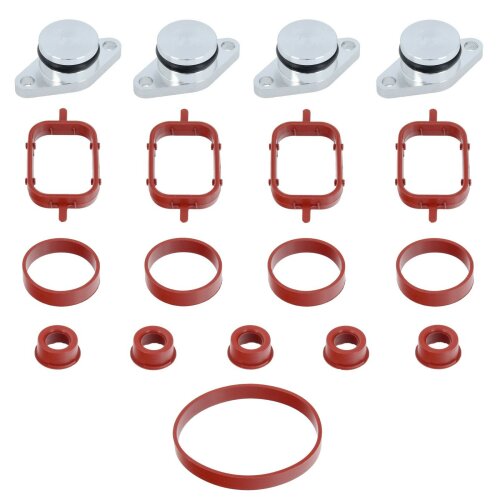 Drallklappen Set 6x 32mm rot mit O-Ring Ansaugbrücken für BMW X3 X5 X6 5er  7er 8MQ28MR9