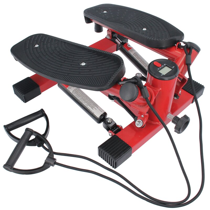 Swing Side Stepper verstellbare Pedalhöhe Mit Expander Fitnessbändern Computer 