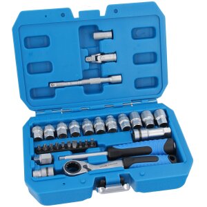 29 Piece 1/4 Inch Drive Go Thru Chrome Vanadium Socket Tool Set