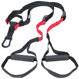 Suspension Trainer Kit Resistance Bands Workout Training Straps Home Fitness RED