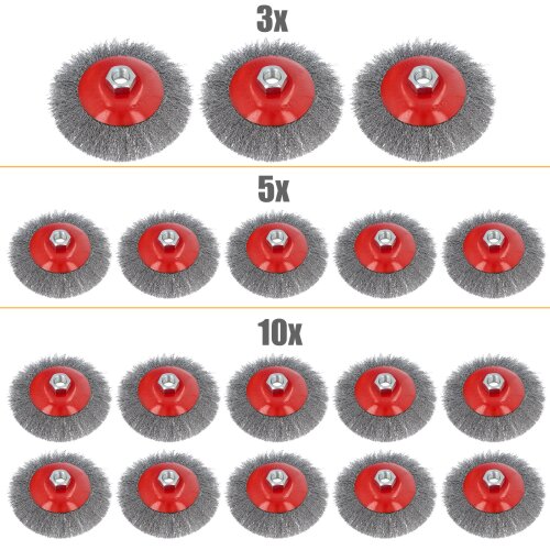 Kegelbürste Drahtbürste 115 mm M14 Flex Gewellt Bürste