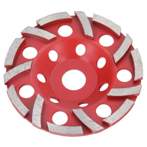 Diamant Schleiftopf Zweireihig/Turbo Schleifteller Topfscheibe Beton Ø 125mm 125 mm Turbo Rot