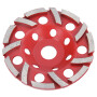 Diamant Schleiftopf Zweireihig/Turbo Schleifteller Topfscheibe Beton Ø 125mm 125 mm Turbo Rot