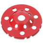 Diamant Schleiftopf Zweireihig/Turbo Schleifteller Topfscheibe Beton Ø 125mm 125 mm Turbo Rot