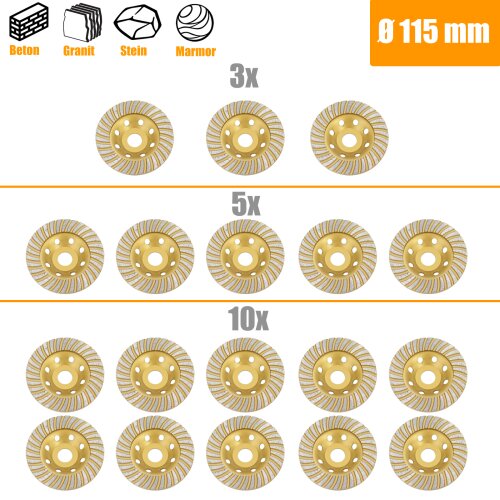 Profi Diamant Schleiftopf Turbo Schleifteller Topfscheibe Beton Estrich Ø 115mm