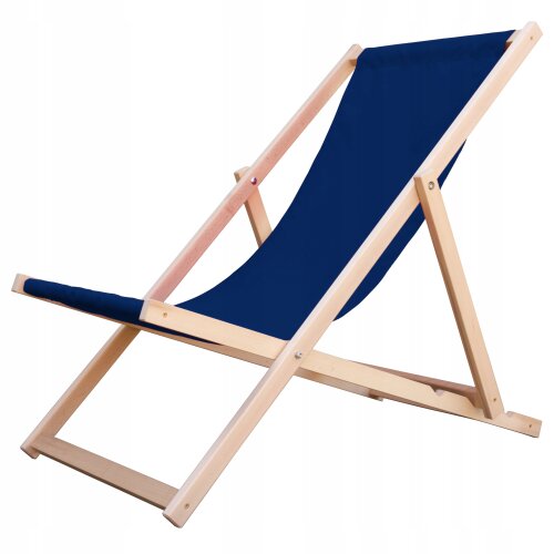 Sonnenliege Strandliege Holz Gartenliege Holzliege Navy Blau