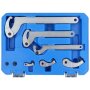 6pc Adjustable Hook & Pin Wrench Set C Spanner 35 - 120mm for Suspension