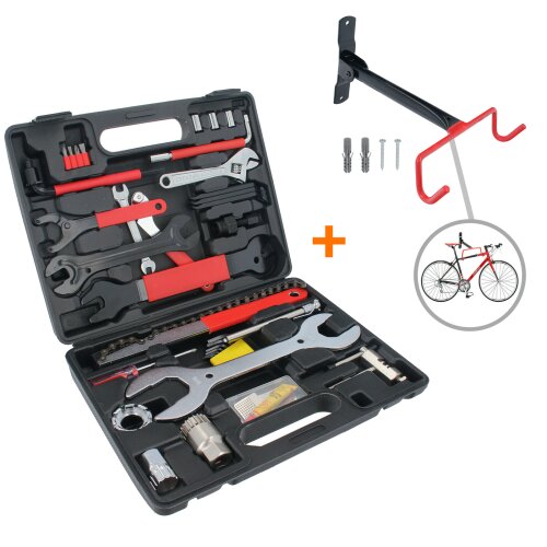 48-tlg Fahrrad Werkzeugkoffer Set Profi Reparatur Werkzeug + Fahrradhalter 20kg