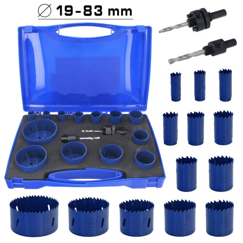 Kit set seghe a tazza 16 pezzi 19-82mm frese per metallo acciaio legno con  punte, 39,88 €