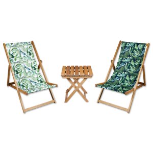 2x Chaise Pliable de Plage Feuilles de bananier avec...